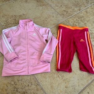 FLASH SALE! Girls' Adidas zip-up jacket and Capri pant